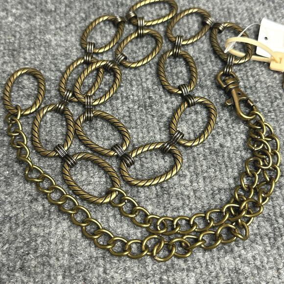 Vintage MED brass chain link belt NWT Rolfs 41” total length boho western gold main image 5